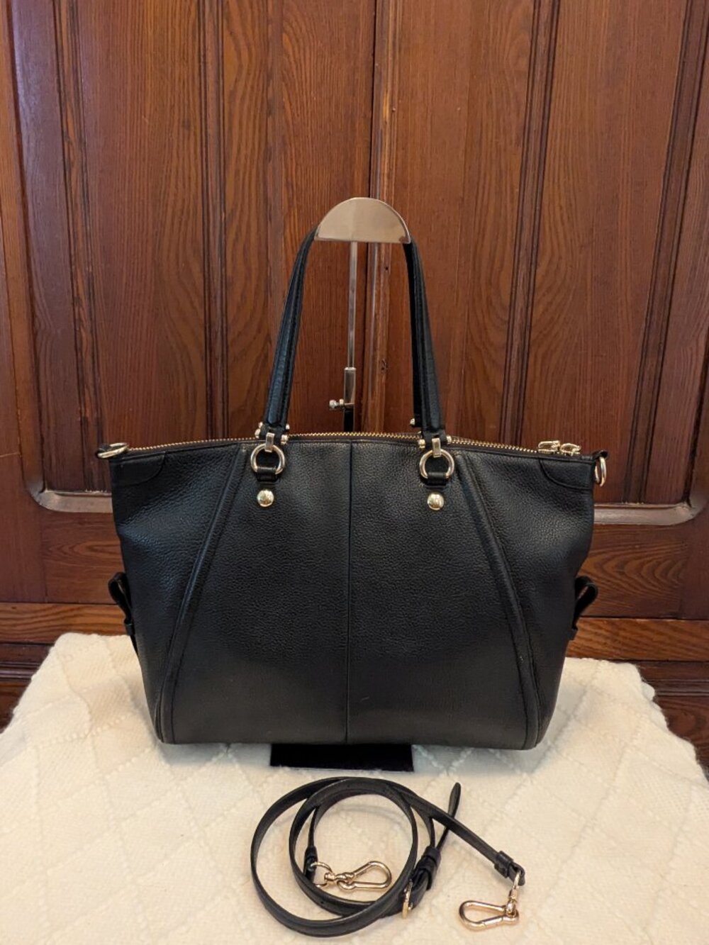 Coach Prairie Chain Satchel EUC Black Pebble Quiet Luxury Old Money Convertible - Picture 4 of 16